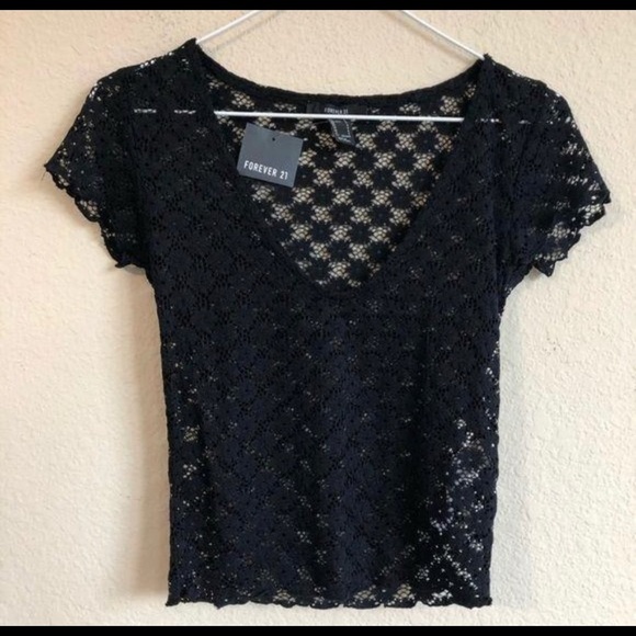 Forever 21 Floral Lace top - Picture 1 of 2
